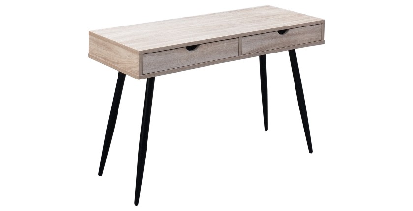 Bureau CALIFORNIA scandinave 2 tiroirs coloris bois