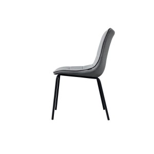 Chaise LUCCA design en acier et tissu coloris gris - Lot de 4