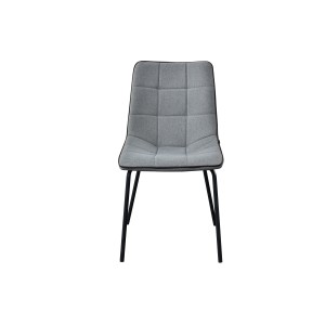 Chaise LUCCA design en acier et tissu coloris gris - Lot de 4