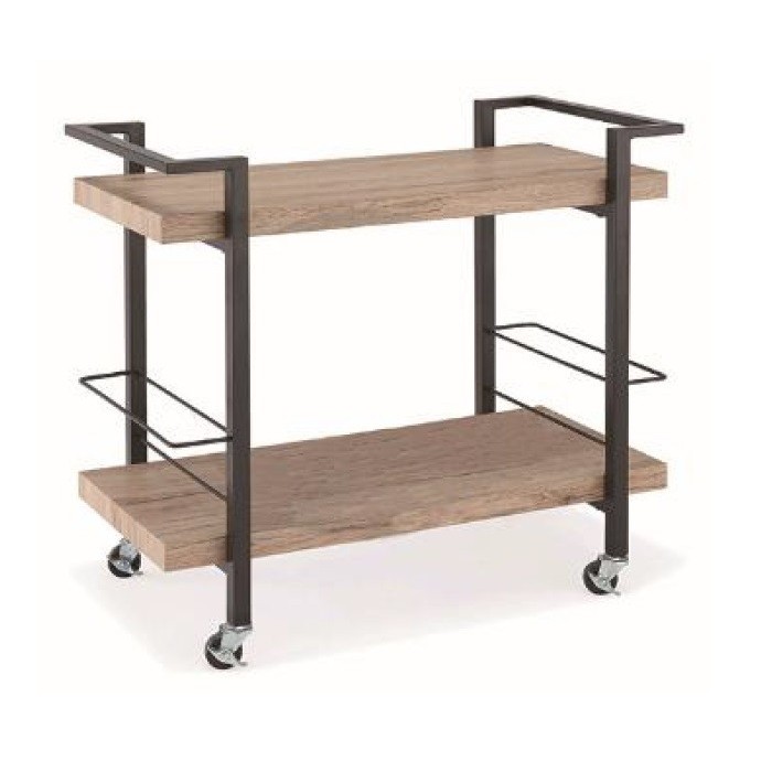 Désserte, meuble de rangement design pour cuisine ou salle à manger TROLLEY. Coloris bois et noir