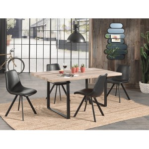 Table à manger design rectangulaire HELEN coloris chêne vieilli