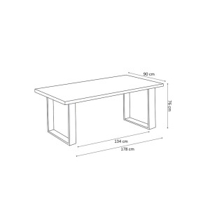 Table à manger design bois massif NIKO - Table rectangulaire