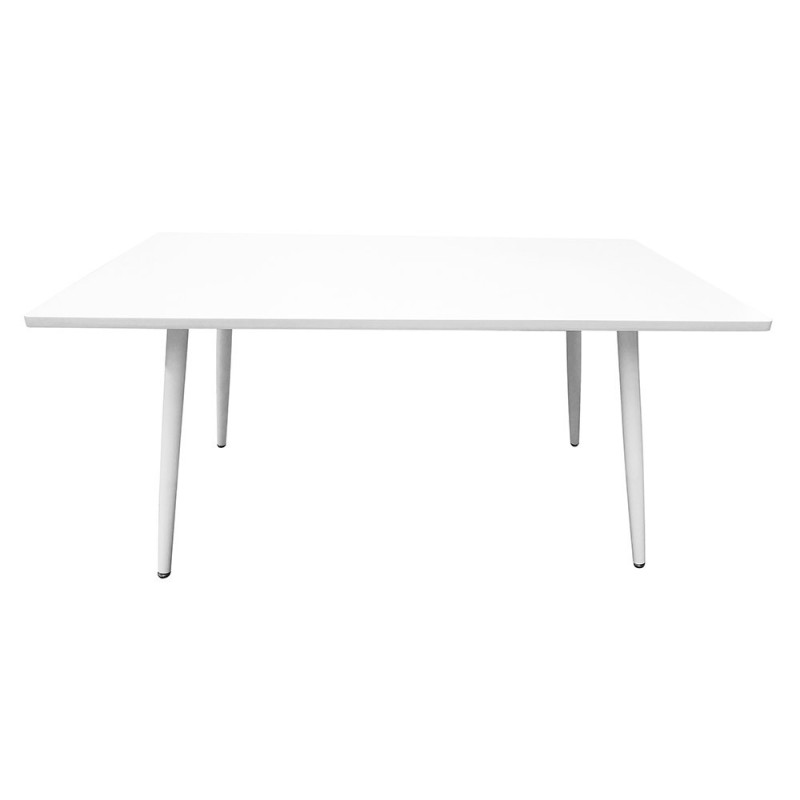 Table 160 x 90 Collection RENNES pieds métal et plateau blanc. Table design.