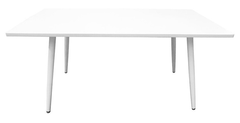 Table 160 x 90 Collection RENNES pieds métal et plateau blanc. Table design.
