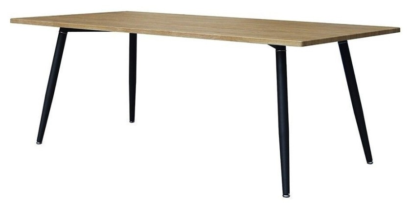 Table 200 x 100 Collection SILVA pieds métal et plateau effet bois. Table design.