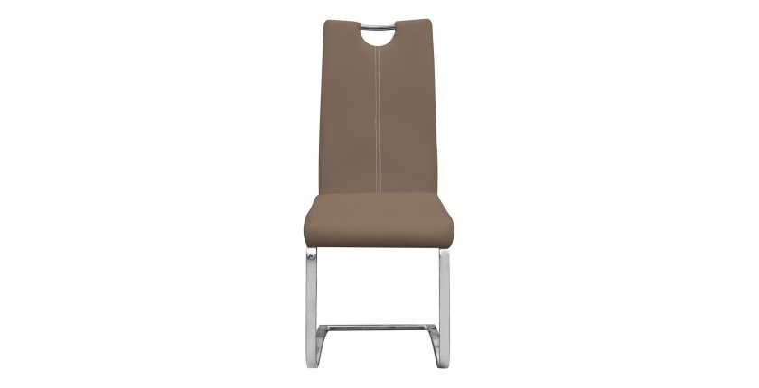 Chaises x2 design SOFI coloris Cappuccino pour votre salle à manger - Lot de 2