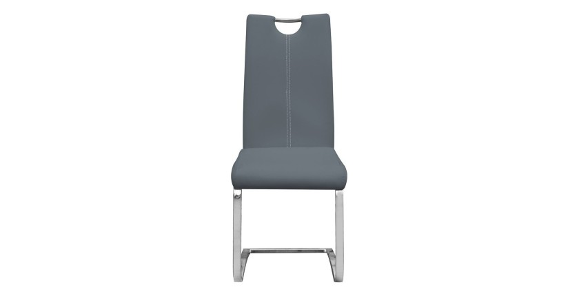 Chaises x2 design SOFI coloris gris pour votre salle à manger - Lot de 2