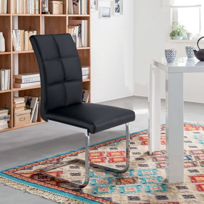 Chaises (x2) design EVY coloris Noir pour votre salle à manger. (lot de 2)