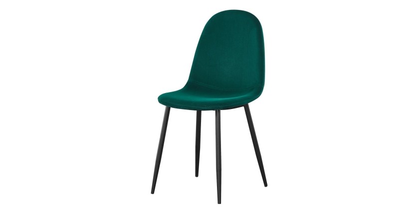 Chaise design BOYLD coloris Vert, pieds couleur noir pour votre salle à manger.