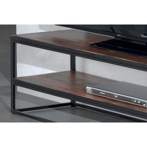 Meuble TV GOA en bois massif. Meuble style industriel