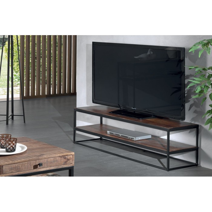 Meuble TV GOA en bois massif. Meuble style industriel