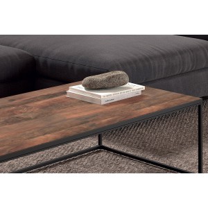 Table Basse rectangulaire GOA en bois massif. Meuble style industriel