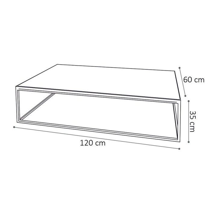 Table Basse rectangulaire GOA en bois massif. Meuble style industriel