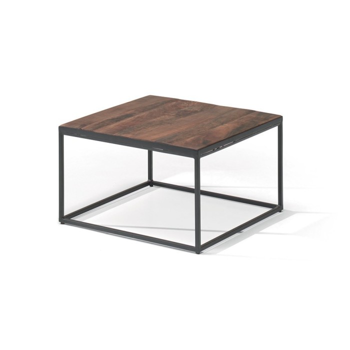 Table Basse carré GOA en bois massif 60x60cm. Meuble style industriel
