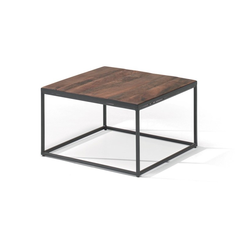 Table Basse carré GOA en bois massif 60x60cm. Meuble style industriel
