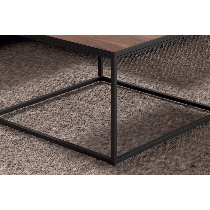 Table Basse carré GOA en bois massif 60x60cm. Meuble style industriel