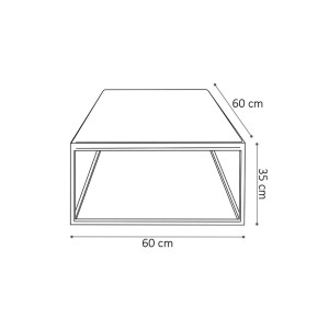Table Basse carré GOA en bois massif 60x60cm. Meuble style industriel