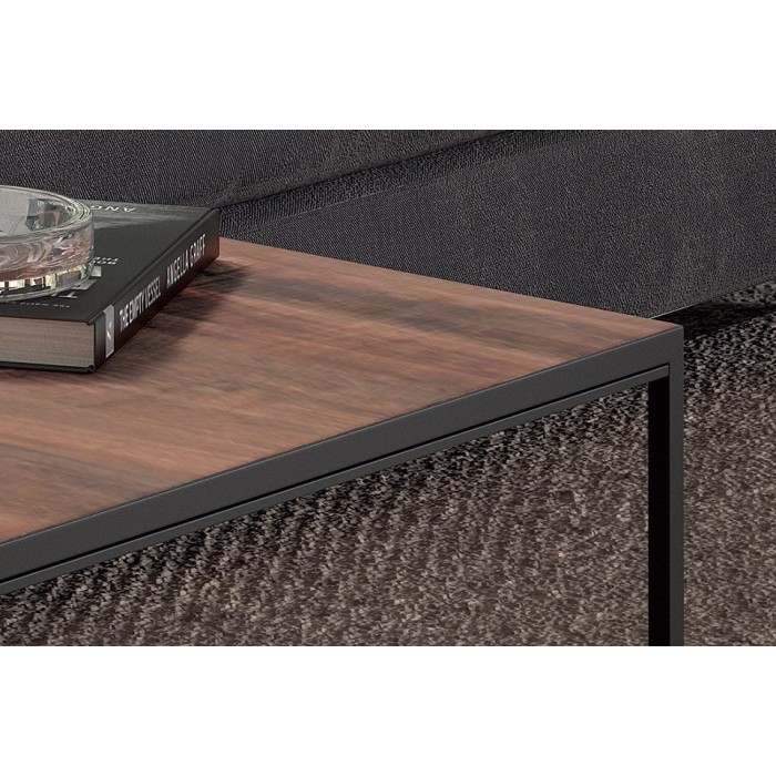 Table Basse carré GOA en bois massif 60x60cm. Meuble style industriel