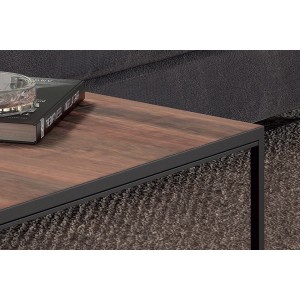 Table Basse carré GOA en bois massif 60x60cm. Meuble style industriel