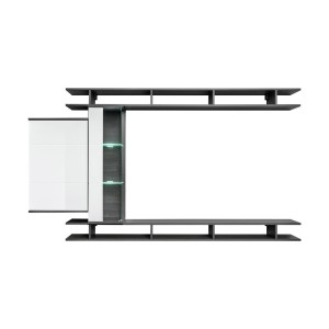 Ensemble meuble TV mural TONY design couleur gris anthracite. Meuble de salon suspendu