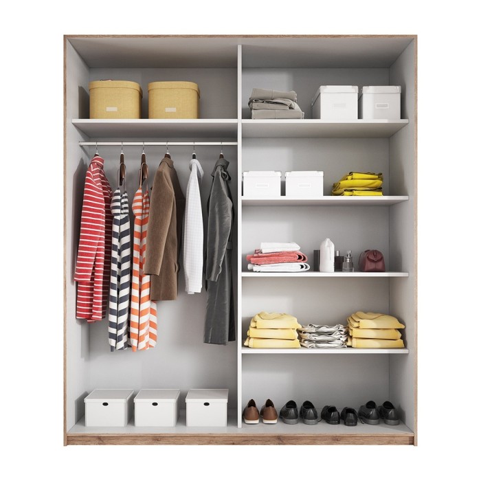 Armoire design 2 portes 200cm couleur chêne foncé. Collection EOS