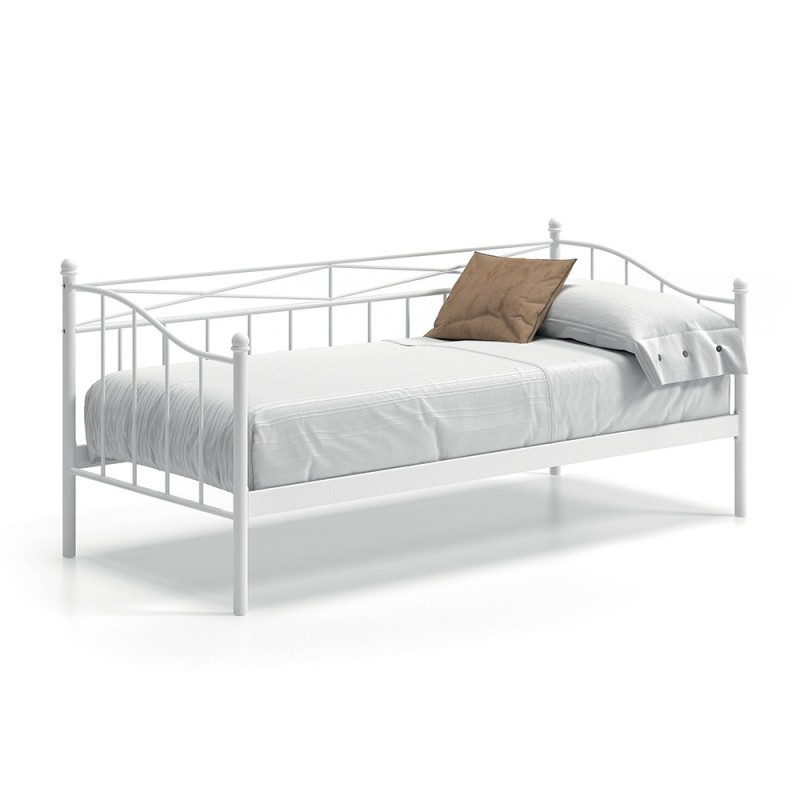 Lit banquette blanc SOBLA 90x200 - Style contemporain