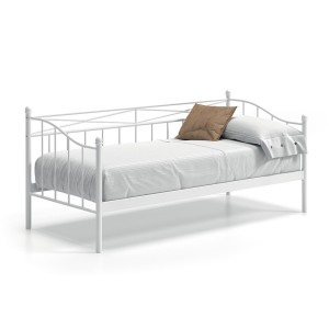 Lit banquette blanc SOBLA 90x200 - Style contemporain