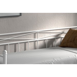 Lit banquette blanc SOBLA 90x200 - Style contemporain