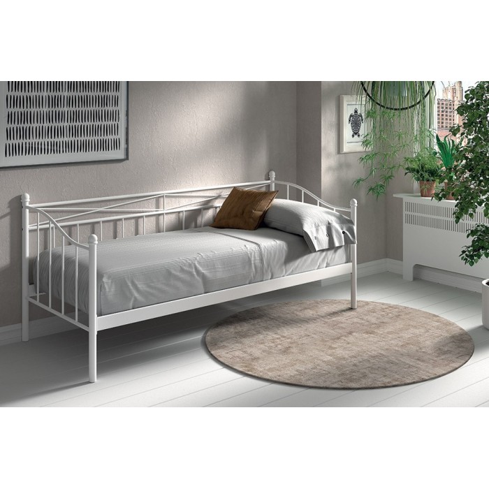 Lit banquette blanc SOBLA 90x200 - Style contemporain