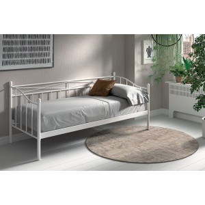 Lit banquette blanc SOBLA 90x200 - Style contemporain