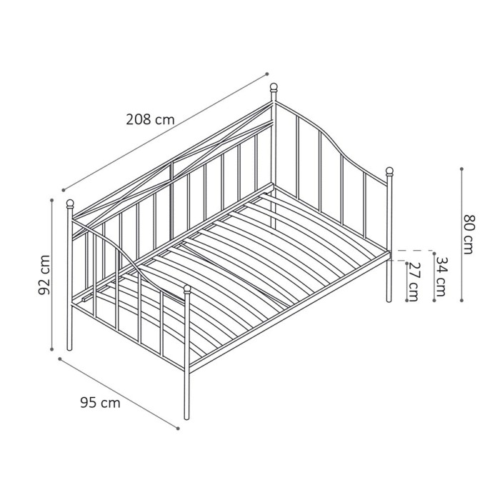 Lit banquette blanc SOBLA 90x200 - Style contemporain