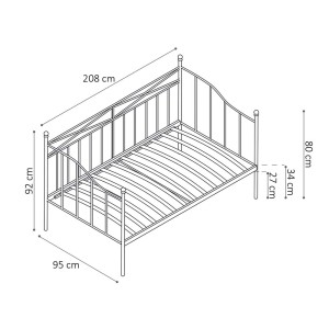 Lit banquette blanc SOBLA 90x200 - Style contemporain