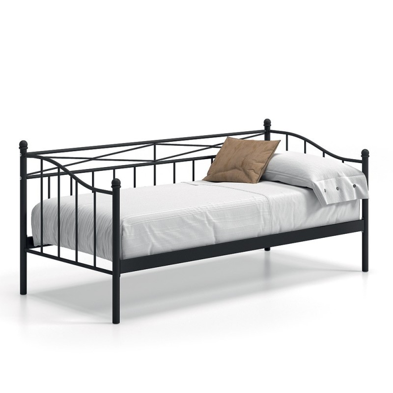 Lit banquette noir SOBLA 90x200 - Style contemporain