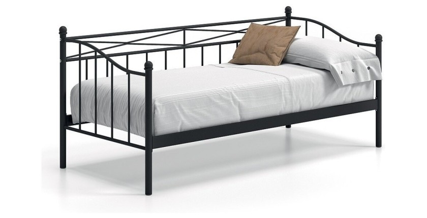 Lit banquette noir SOBLA 90x200 - Style contemporain