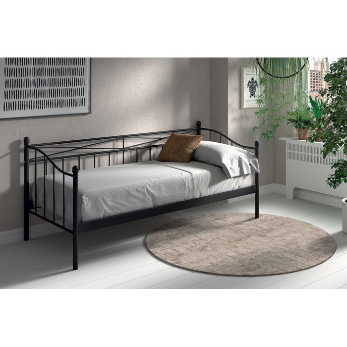 Lit banquette noir SOBLA 90x200 - Style contemporain