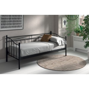 Lit banquette noir SOBLA 90x200 - Style contemporain