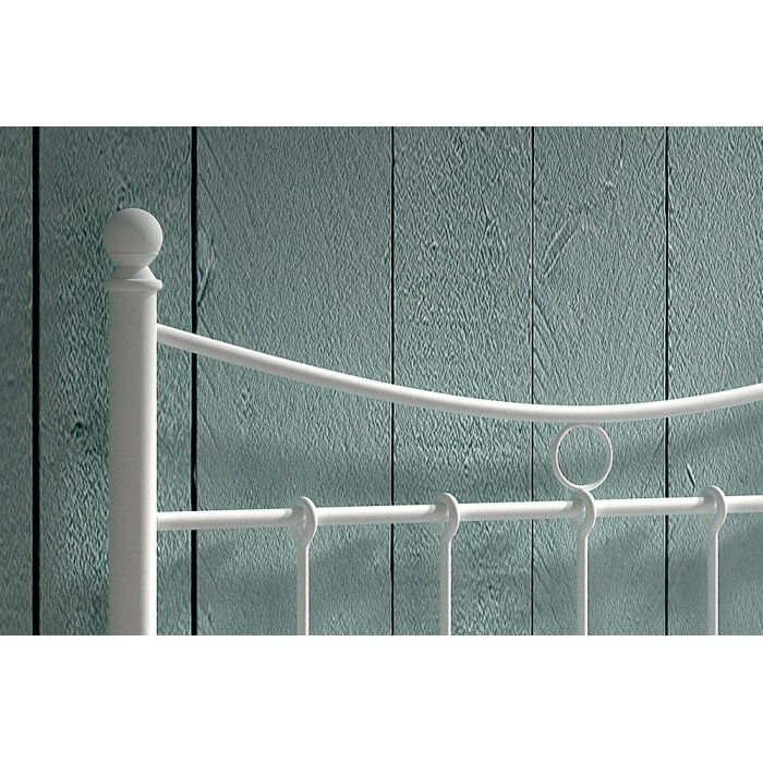 Lit 1 place métal blanc 90x200 SENCHA style contemporain.