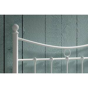 Lit 1 place métal blanc 90x200 SENCHA style contemporain.