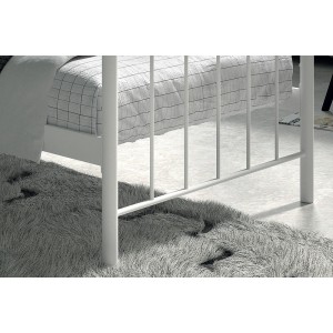Lit 1 place métal blanc 90x200 SENCHA style contemporain.
