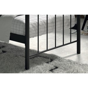 Lit 1 place métal noir 90x200 SENCHA style contemporain.