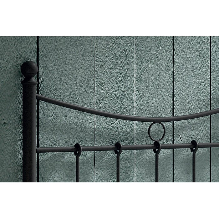 Lit 1 place métal noir 90x200 SENCHA style contemporain.