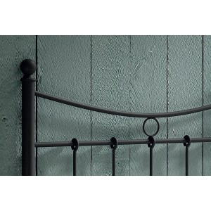 Lit 1 place métal noir 90x200 SENCHA style contemporain.