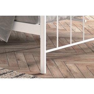 Lit 2 places métal blanc 140x200 SENCHA style contemporain.