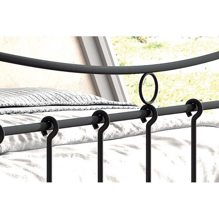 Lit 2 places métal noir 140x200 SENCHA style contemporain.