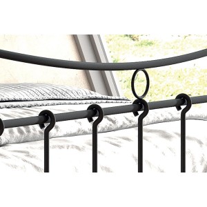 Lit 2 places métal noir 140x200 SENCHA style contemporain.