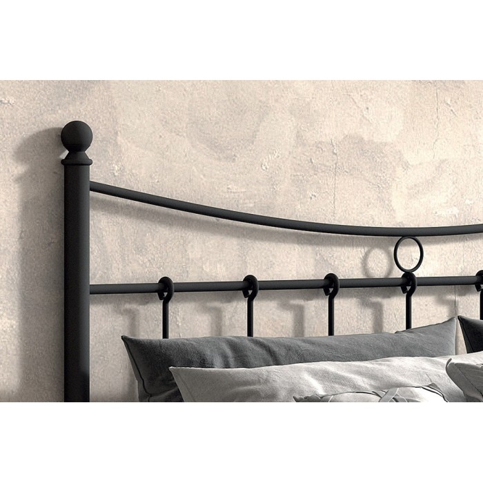 Lit 2 places métal noir 140x200 SENCHA style contemporain.