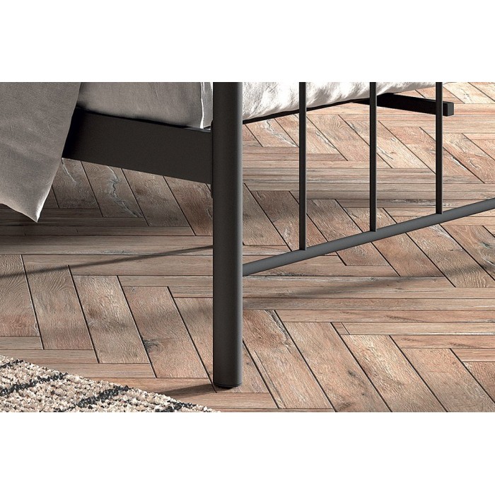 Lit 2 places métal noir 140x200 SENCHA style contemporain.