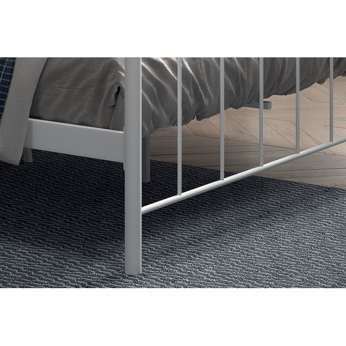 Lit 2 places métal blanc 160x200 SENCHA style contemporain.