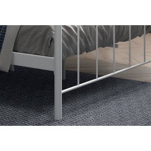 Lit 2 places métal blanc 160x200 SENCHA style contemporain.