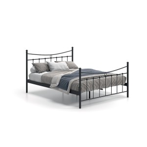 Lit 2 places métal noir 160x200 SENCHA style contemporain.